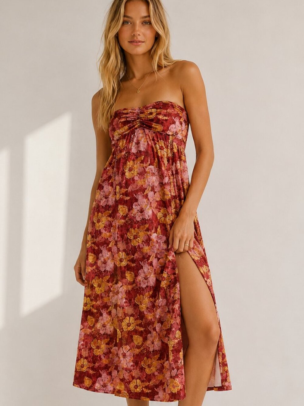 Free People Women's Carpe Diem Floral Convertible Maxi Skirt XL 8248l